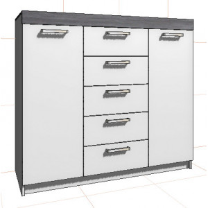 Комод МОДЕРН ТВ №2 с 5-ю ящиками и 2 дверьми